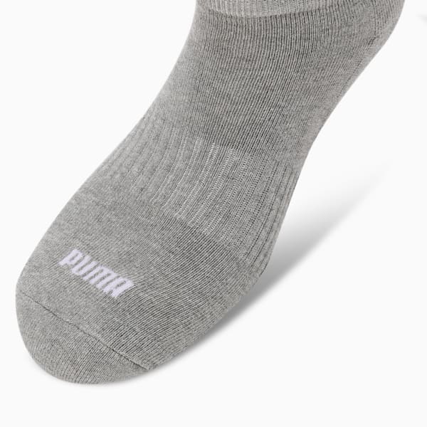 Cushioned Sneaker Socks Pack of 2, Medium Gray Heather-PUMA Black, extralarge-IND